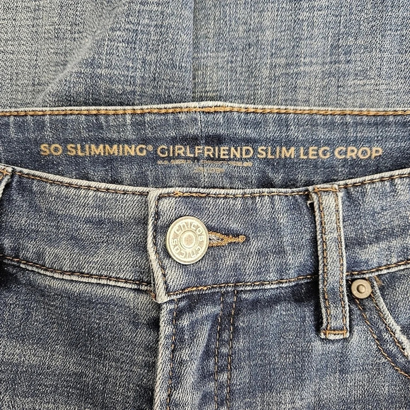 Chicos So Slimming Girlfriend Slim Cropped Jeans Mid Rise Medium Wash Denim - Picture 4 of 7